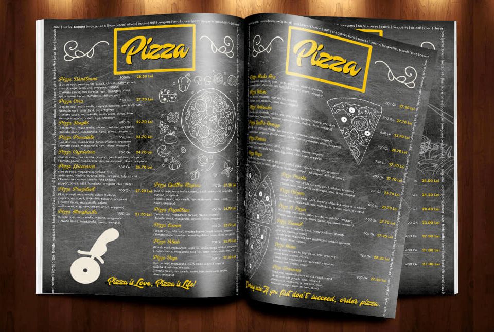 Grafica Meniu Pizza Cora