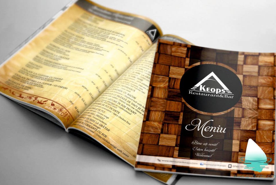 Grafica meniu Restaurant Keops