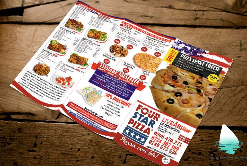 Grafica pliant Pizzerie Brasov