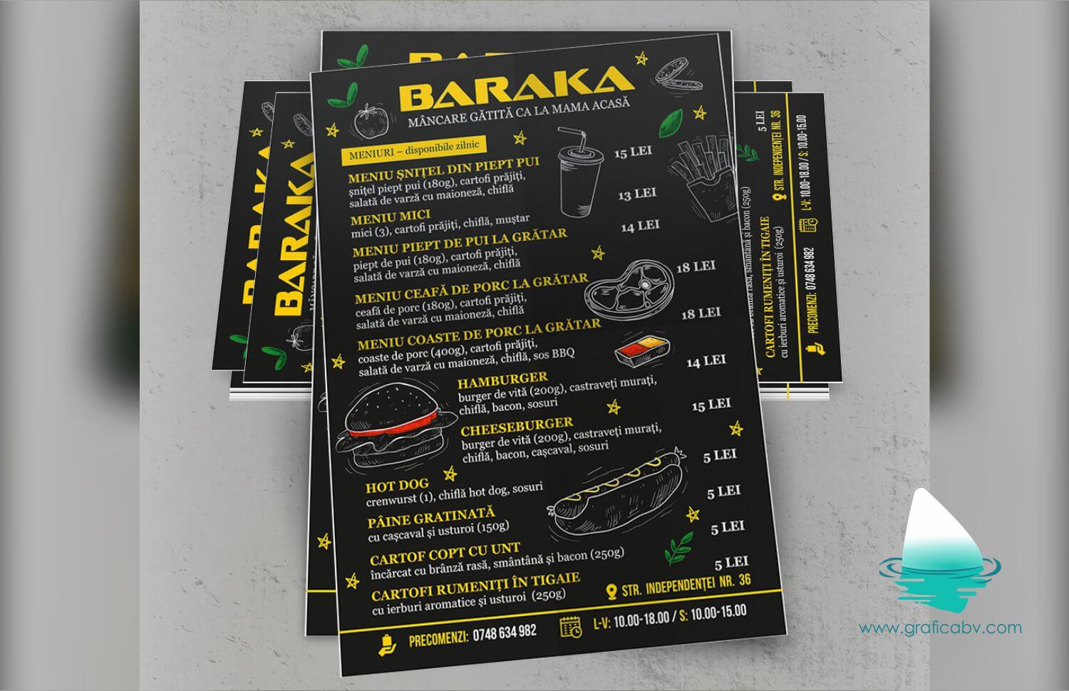 Grafica Flyer Fast Food Baraka