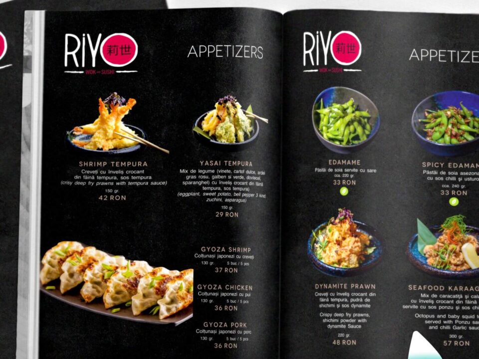 Grafica meniu RIYO wok & sushi