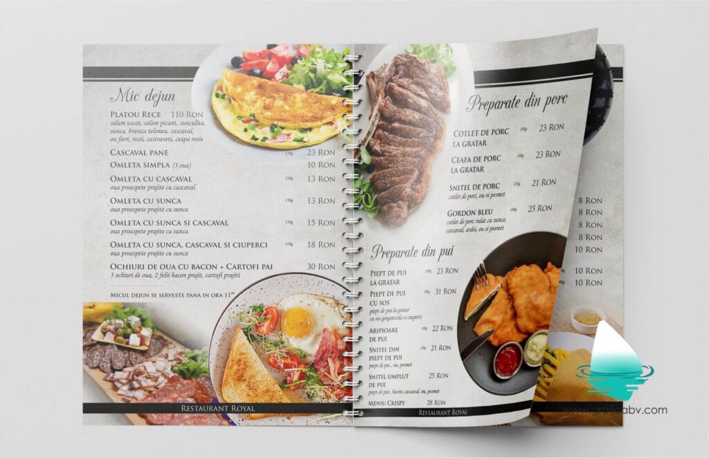 Design meniu Restaurant Royal 1