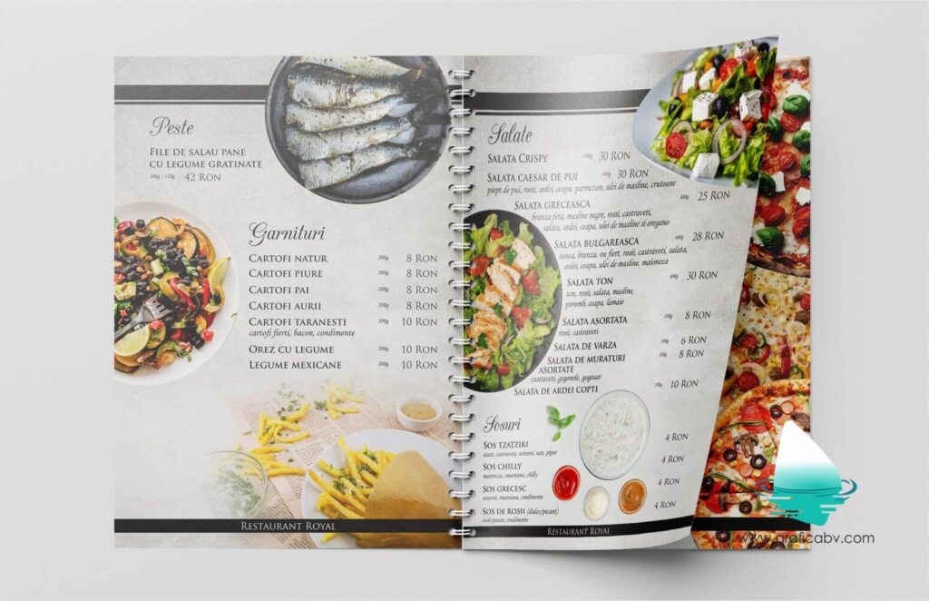 Design meniu Restaurant Royal 2