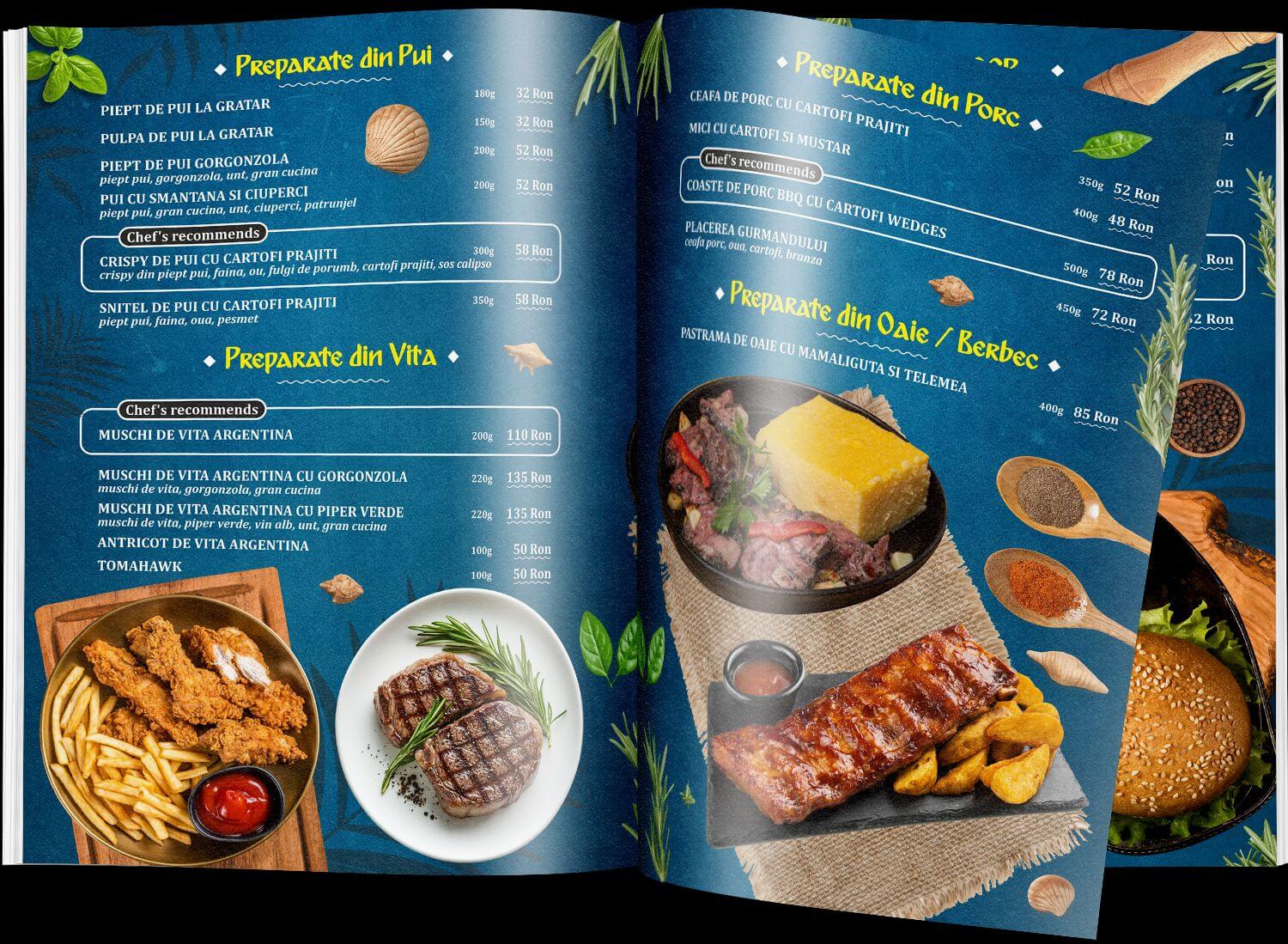 Grafica meniu HoReCa