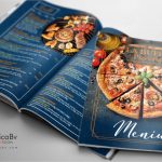 Grafica meniu Pizzerie si Restaurant – model albastru navy