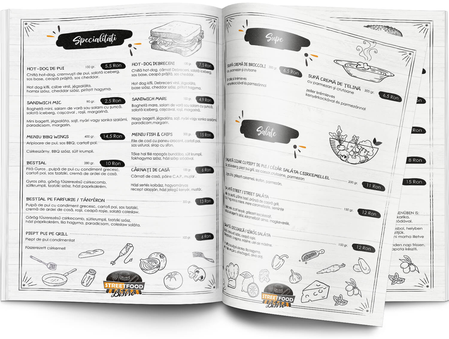 Grafica meniu restaurant - pachet Basic