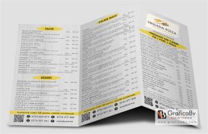 Grafica flyer cu meniu mancare restaurant